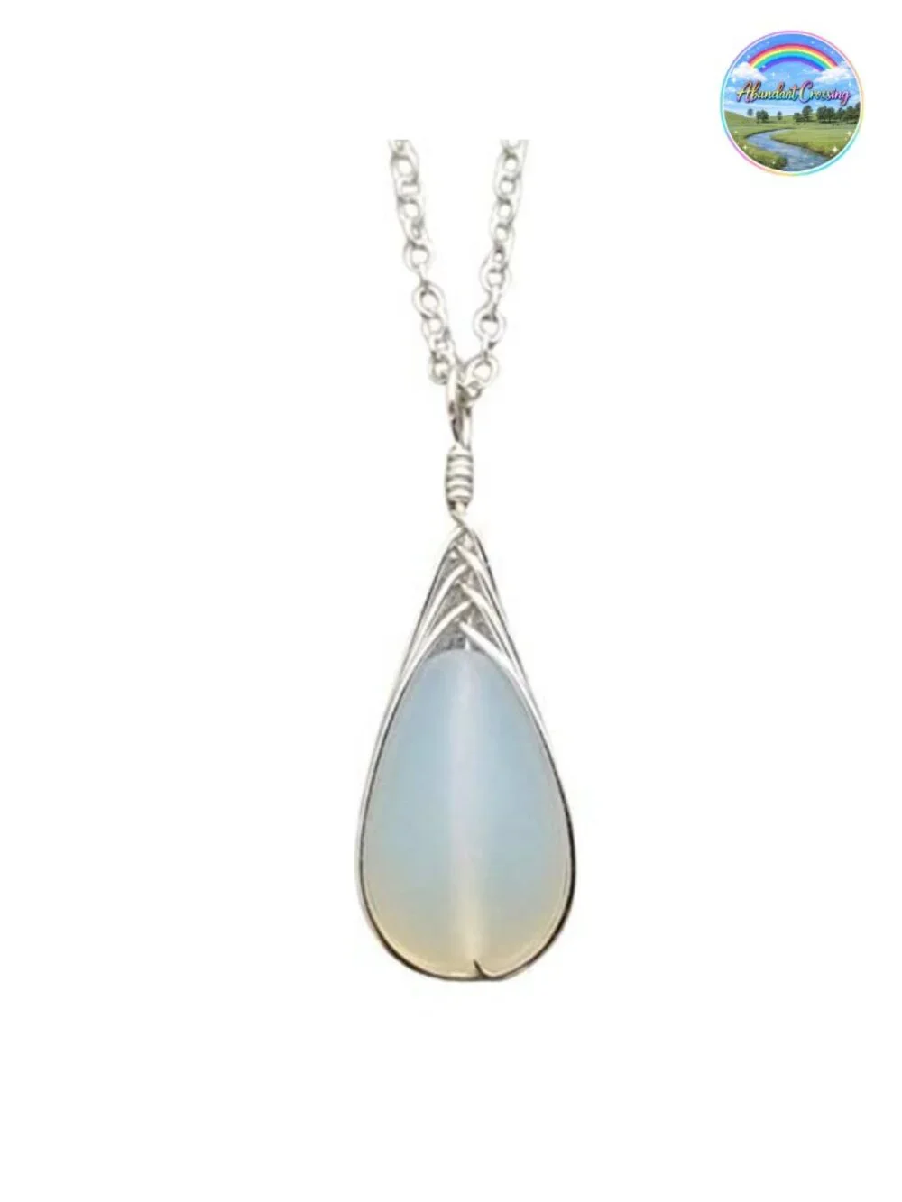 Handmade Sea Glass Necklace Hawaiian Jewelry Pendant Moonstone Braided